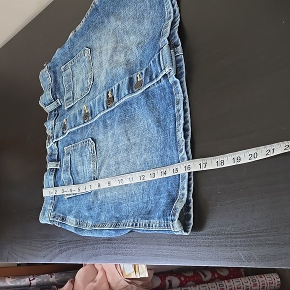 Gap Button Front Jean Skirt Mini Two Front Pockets Size 0 - Picture 12 of 12